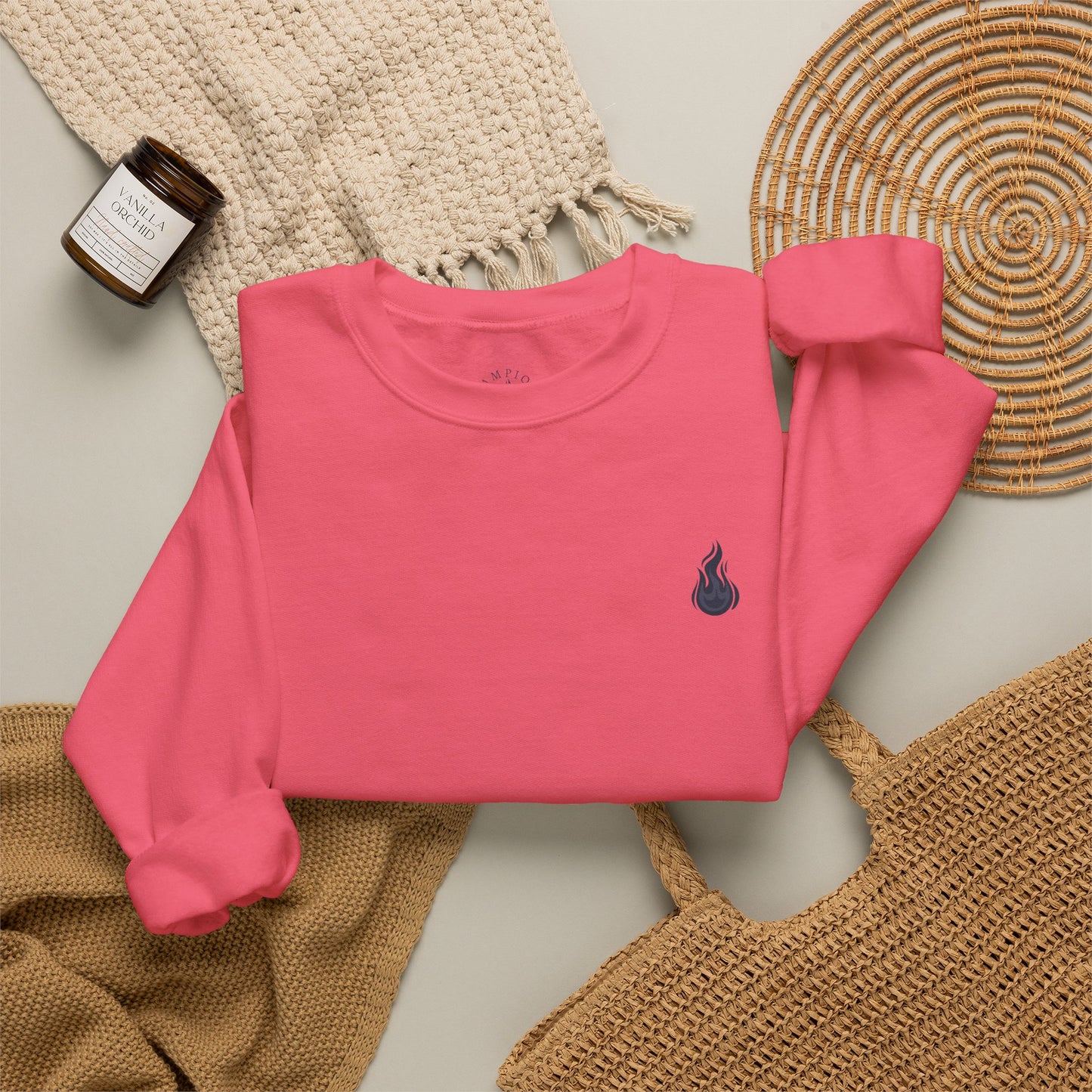 Champion's Spark Crewneck Sweatshirt | scripted back text, flame chest logo