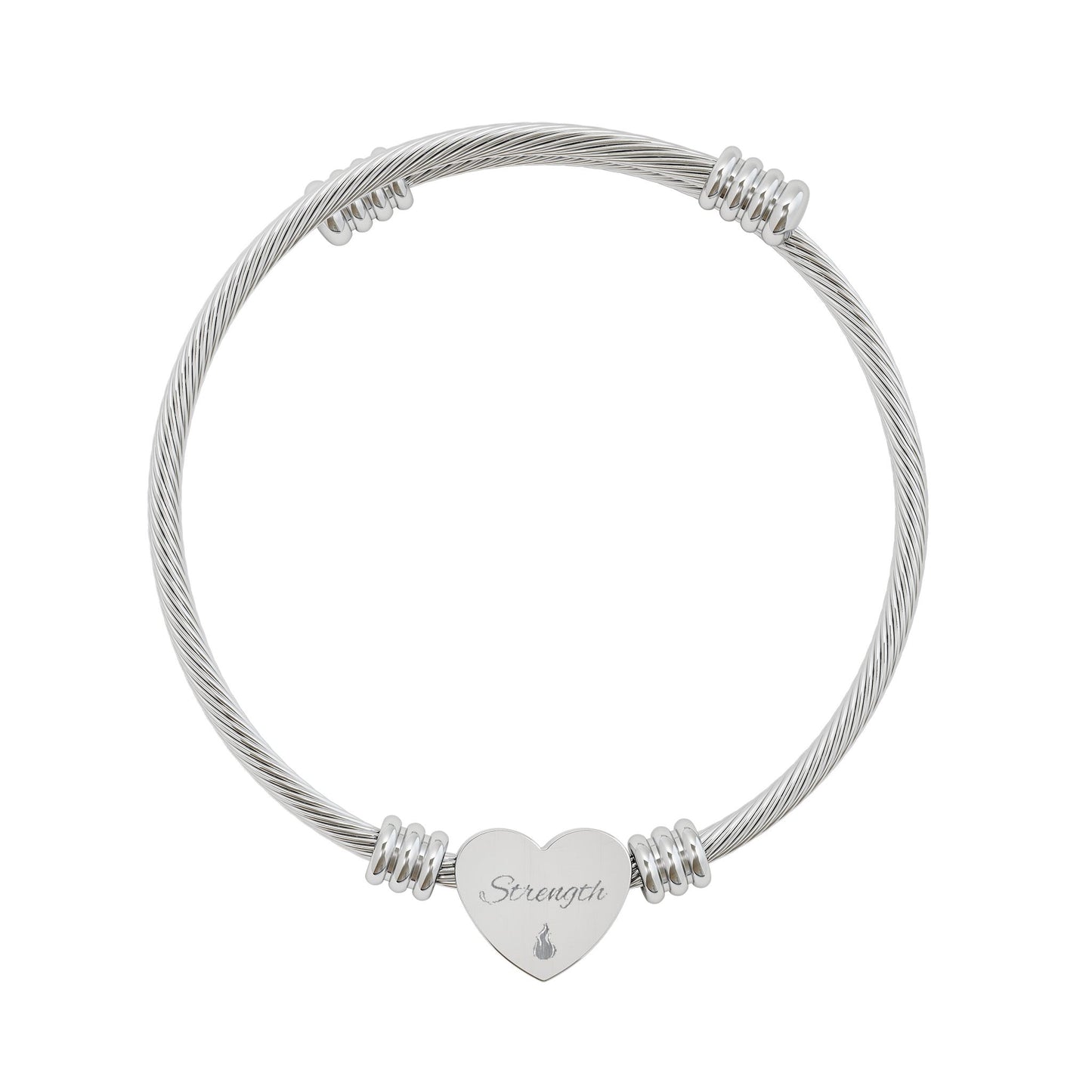 Engravable Heart Cuff Bracelet — Personalized Wire Bangle for Her