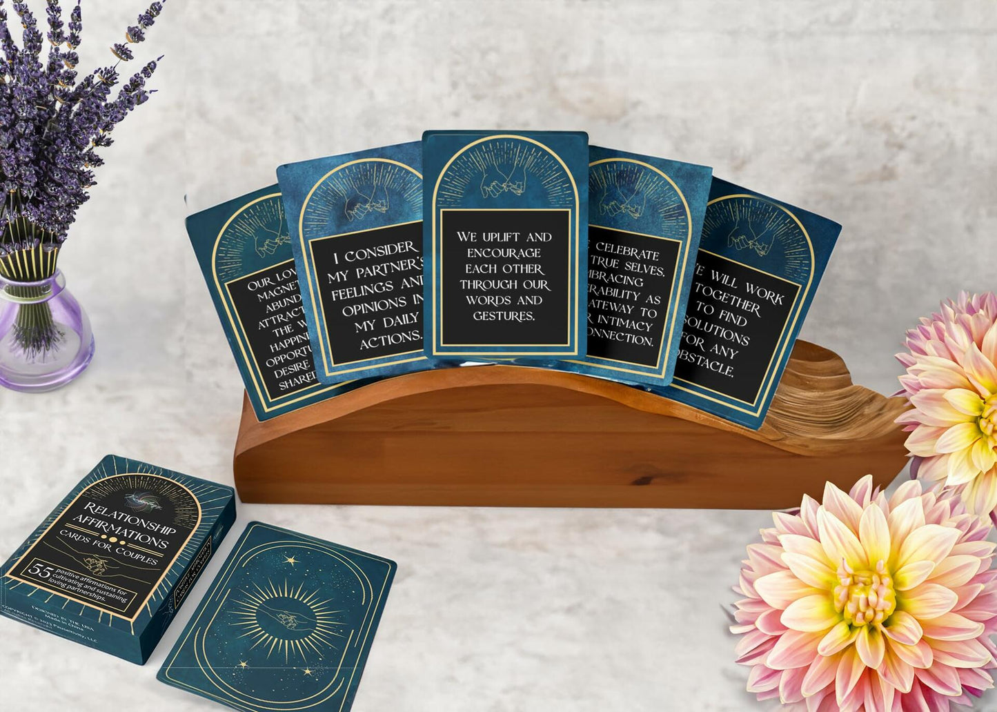 Pauseology Couples Affirmation Cards 55 Gold Foil Relationship Cards