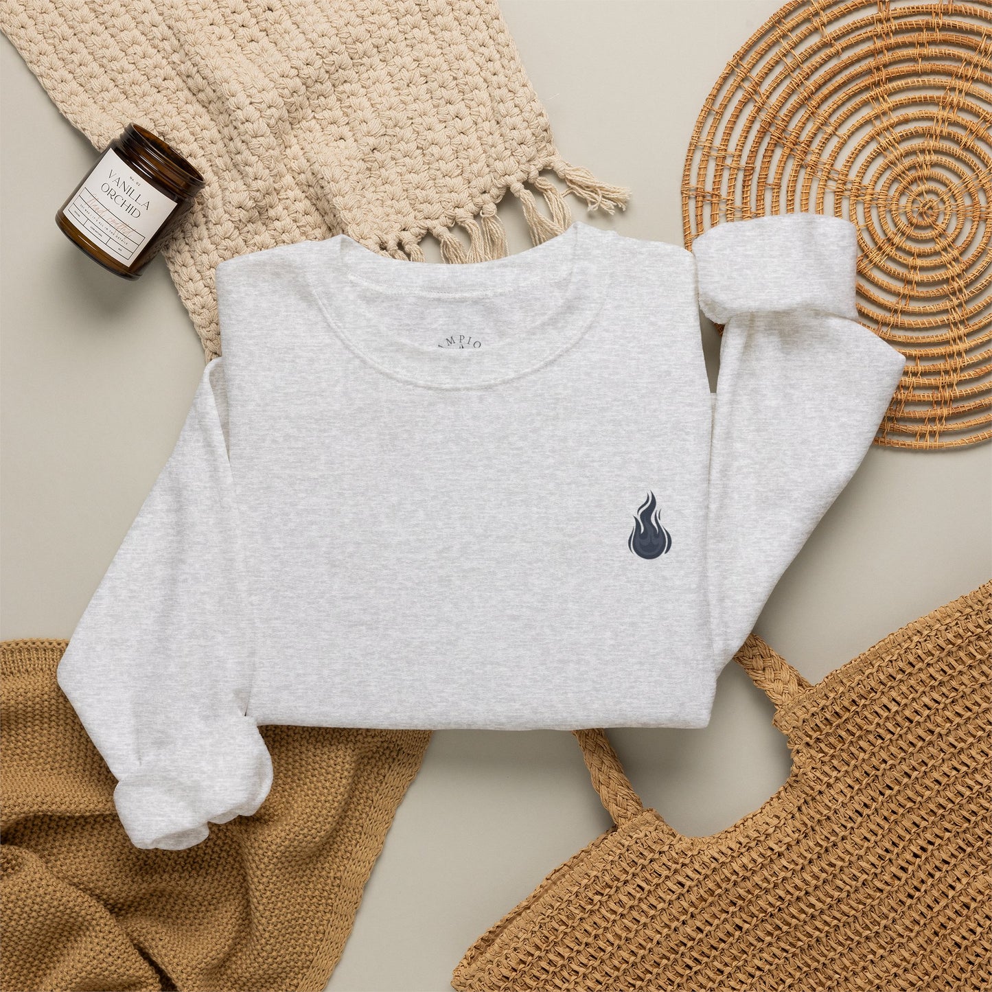 Champion's Spark Crewneck Sweatshirt | scripted back text, flame chest logo
