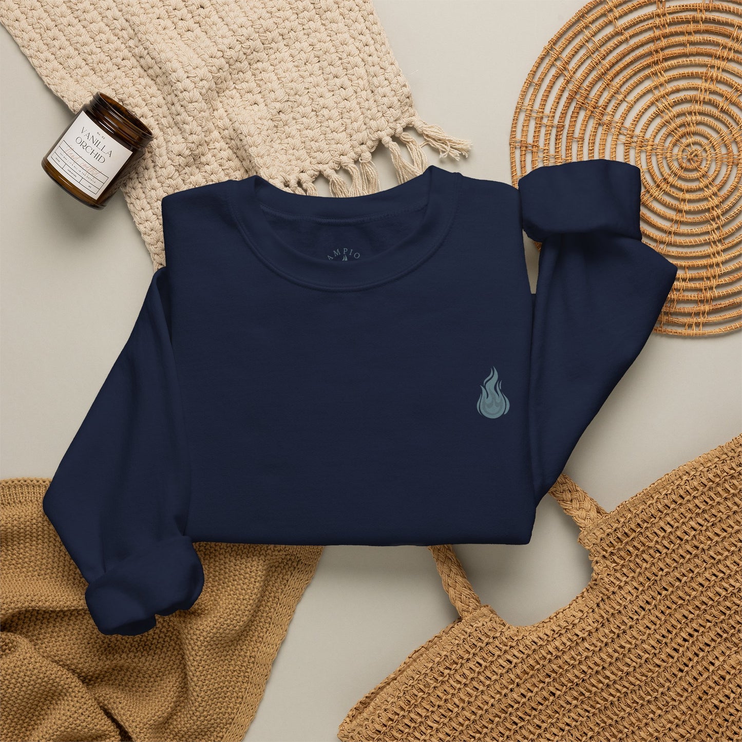 Champion's Spark Crewneck Sweatshirt | scripted back text, flame chest logo