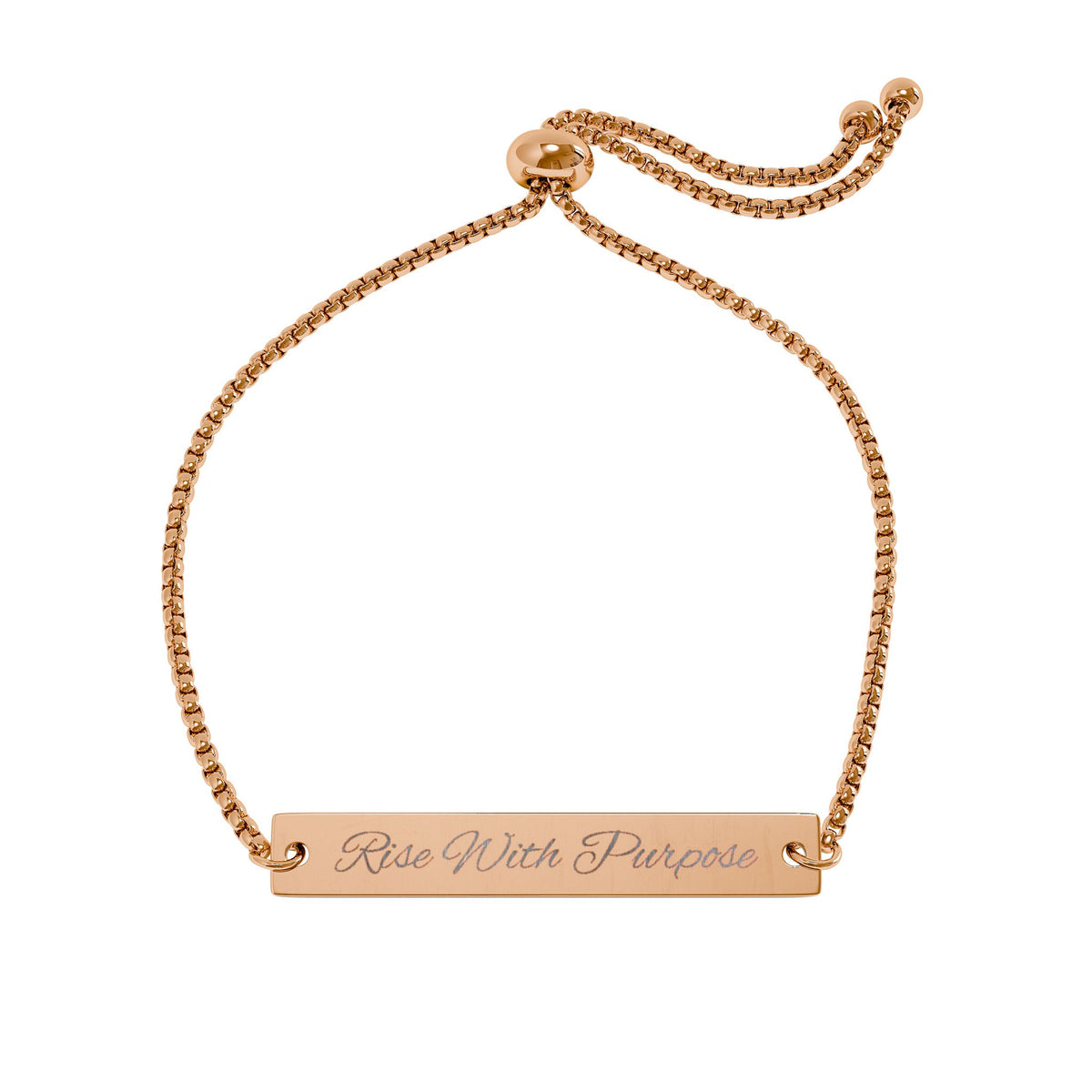 Adjustable Engraved Bar Bracelet — Personalized Name ID Bracelet (Gold/Rose Gold)