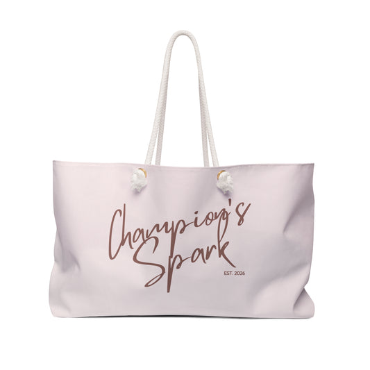 Champion's Spark Weekender Bag | Pink Script Logo