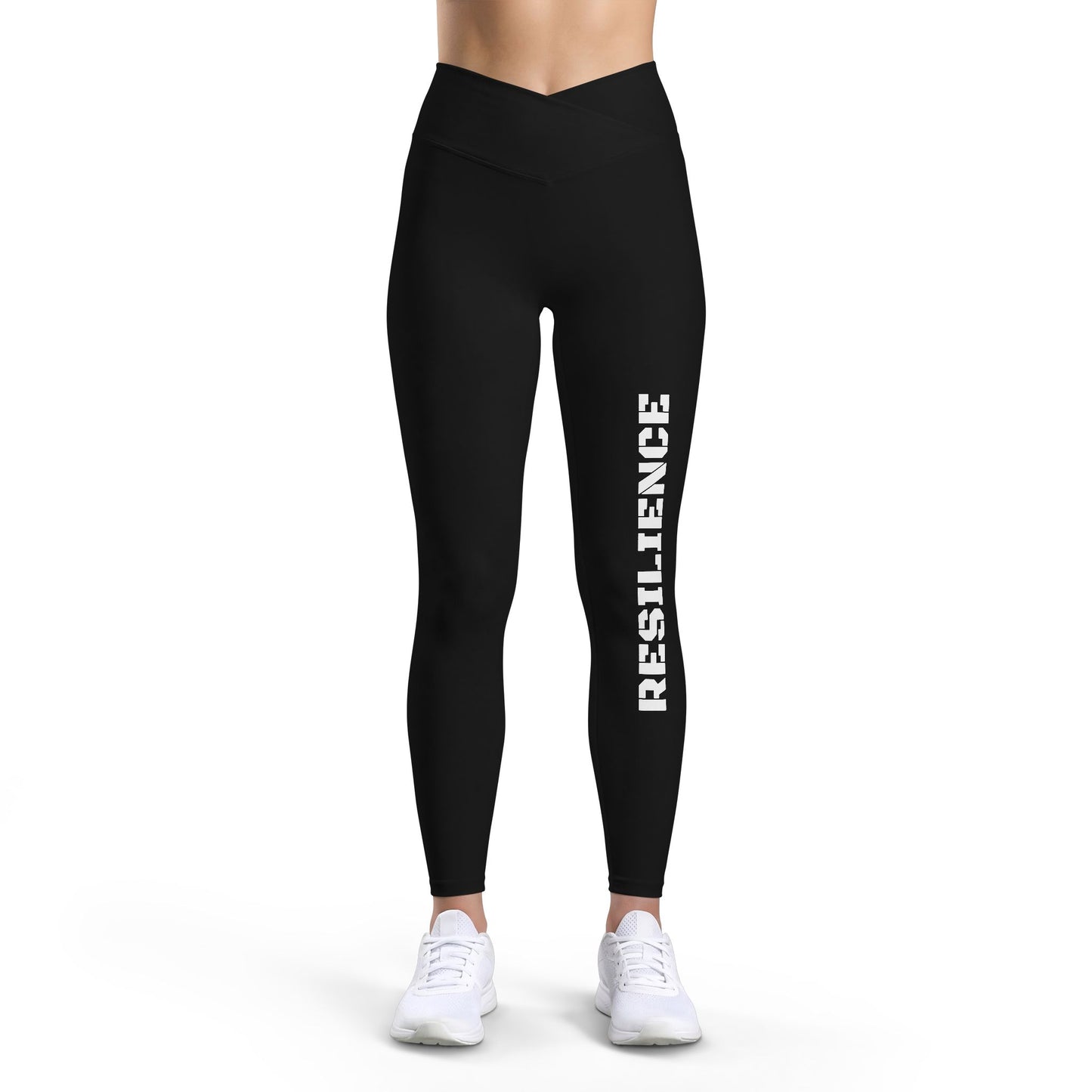 Resilience Women’s Leggings — High‑Waist Athletic Yoga Pants with Bold Side Text