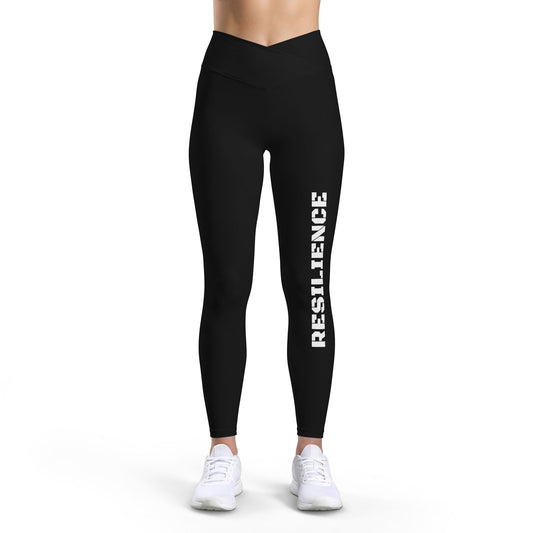 Resilience Women’s Leggings — High‑Waist Athletic Yoga Pants with Bold Side Text