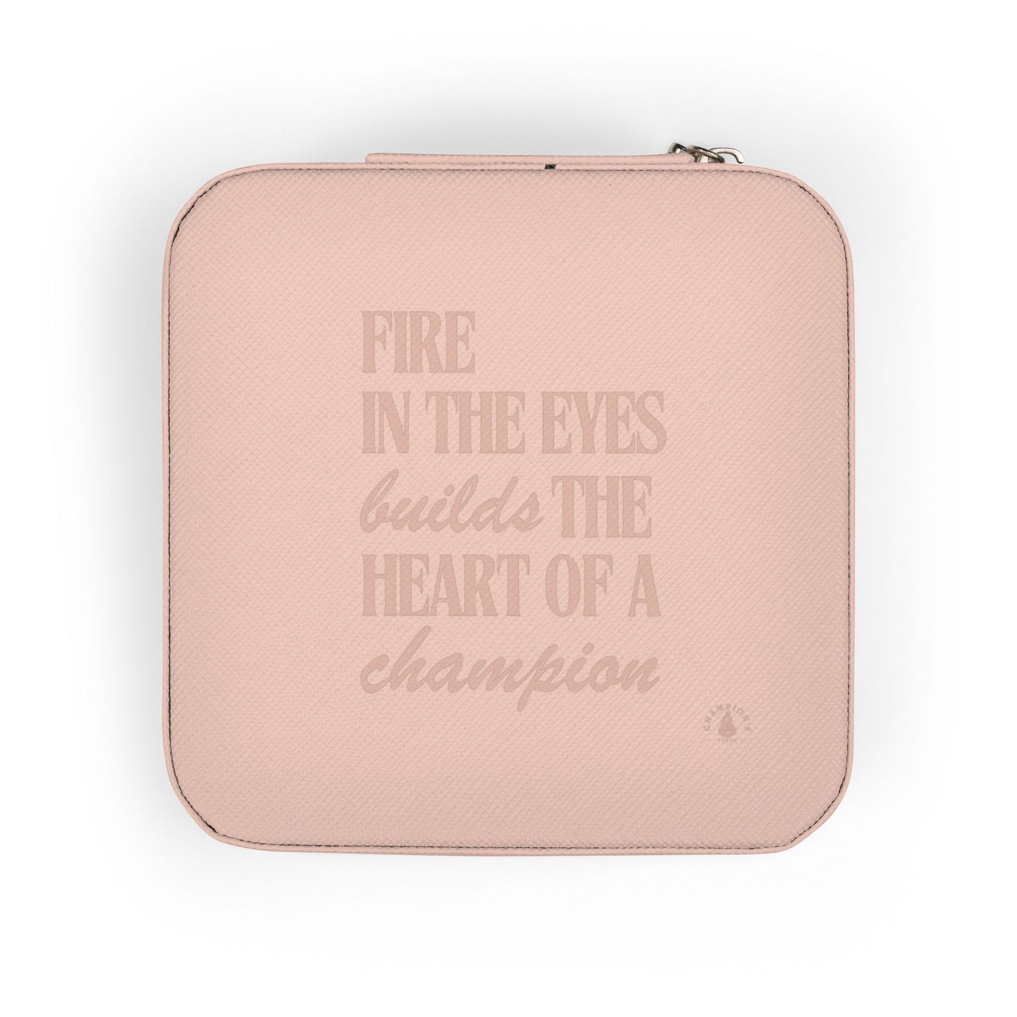Pink Motivational Quote Jewelry Travel Case | Compact Ring Earring Organizer