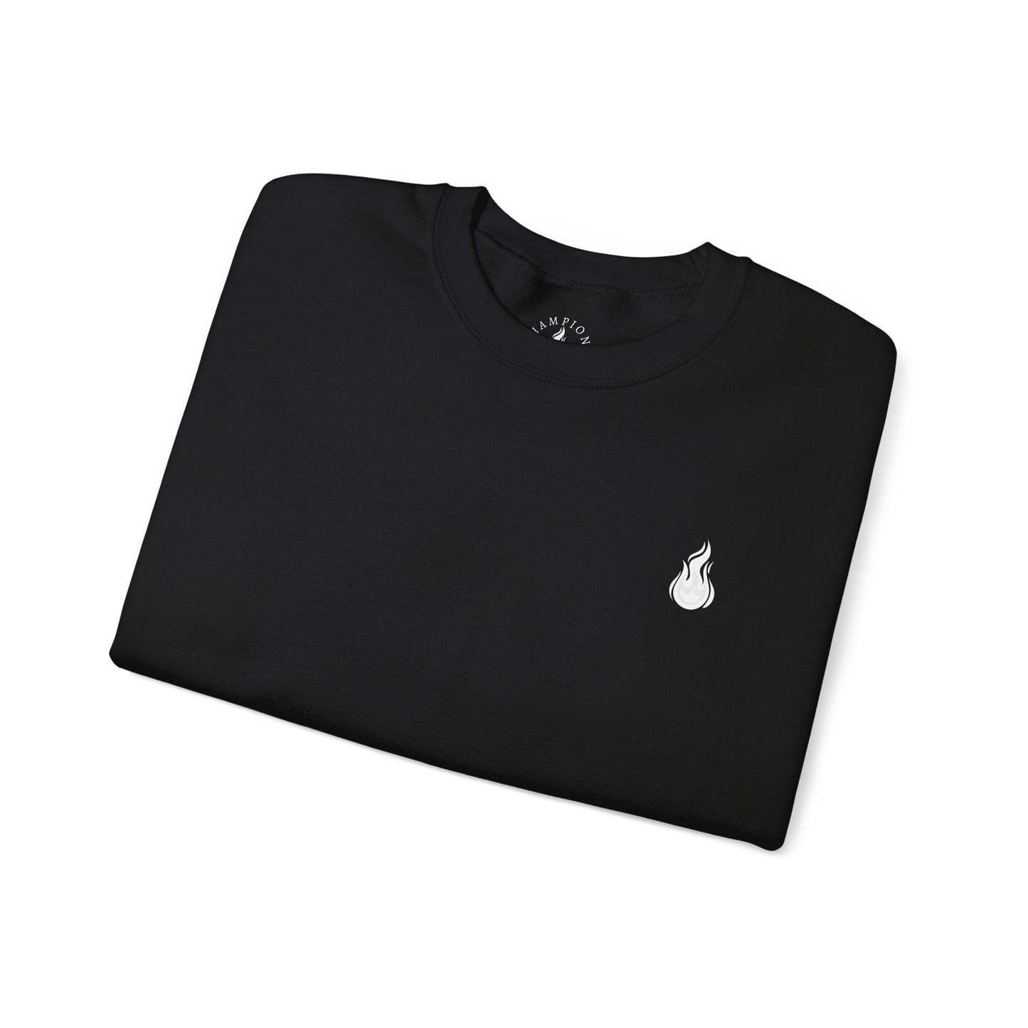 Champion's Spark Crewneck Sweatshirt | scripted back text, flame chest logo