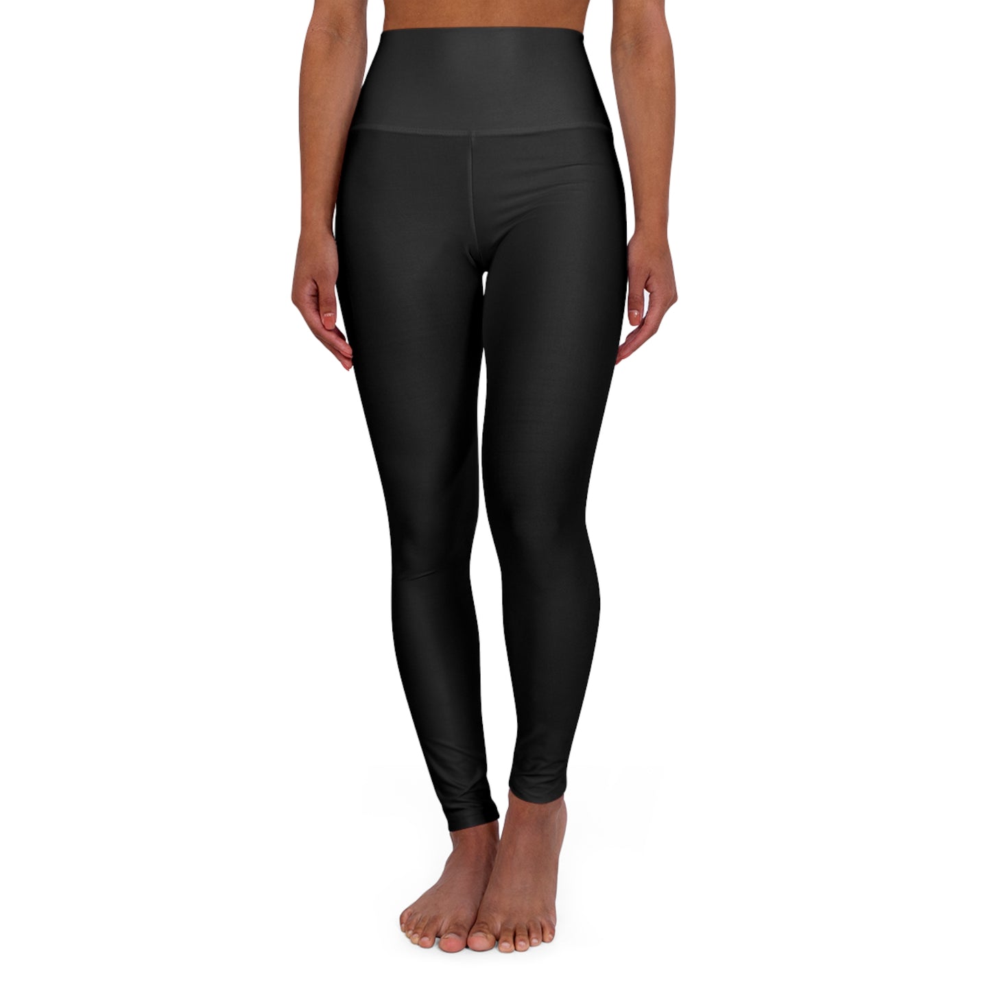Black High Waisted Yoga Leggings | All-Over Print Athletic Leggings