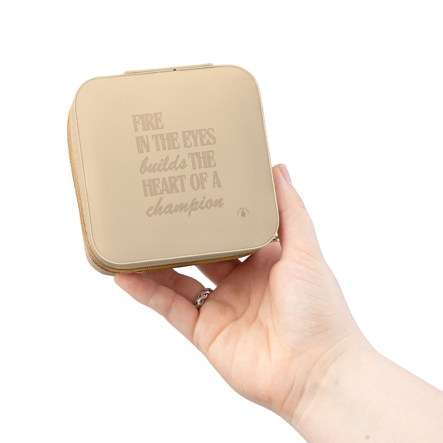 Pink Motivational Quote Jewelry Travel Case | Compact Ring Earring Organizer