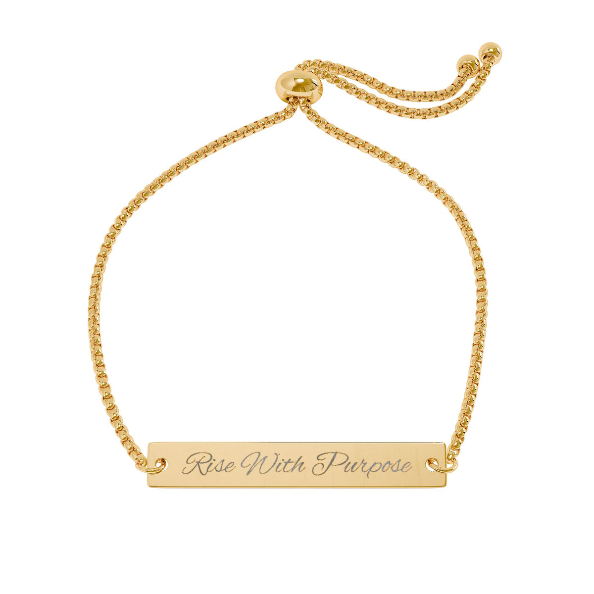 Adjustable Engraved Bar Bracelet — Personalized Name ID Bracelet (Gold/Rose Gold)