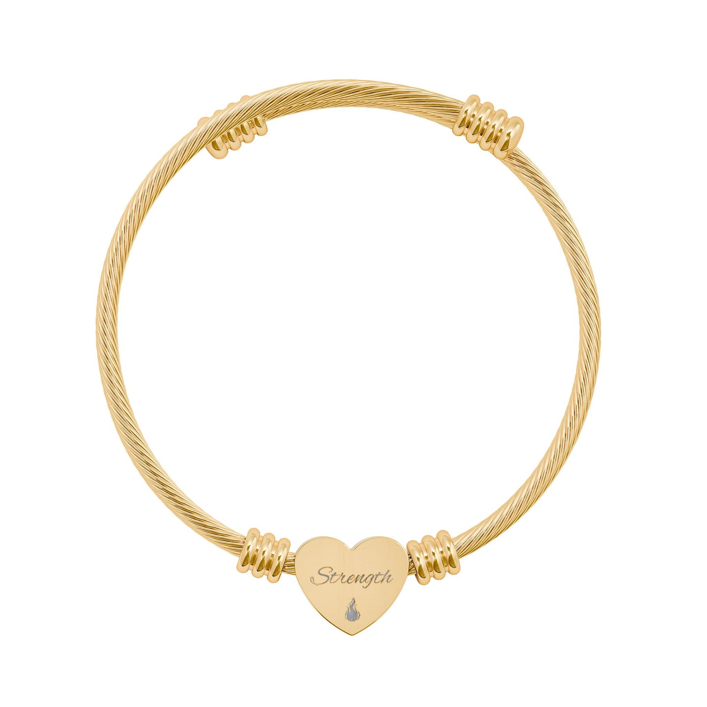 Engravable Heart Cuff Bracelet — Personalized Wire Bangle for Her