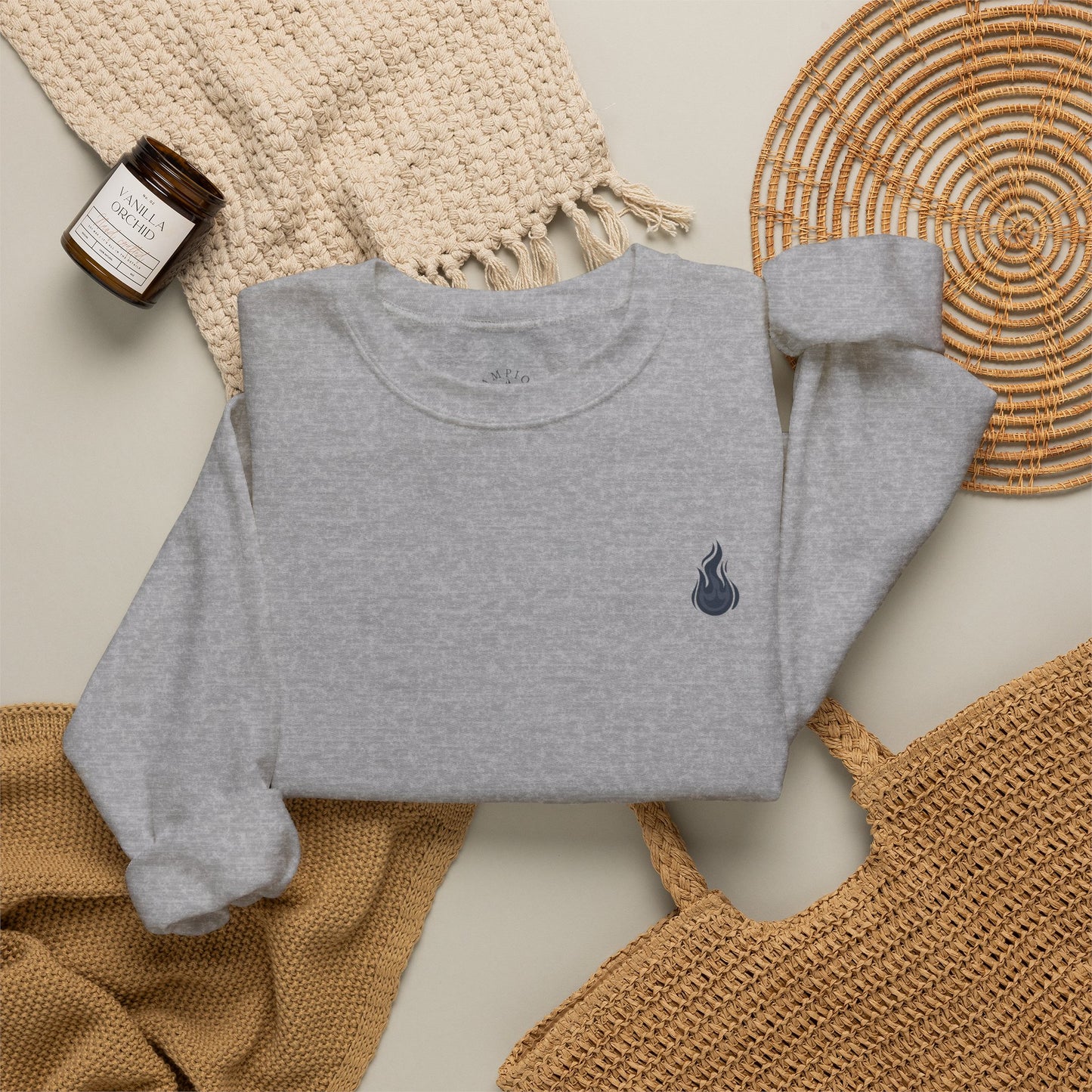 Champion's Spark Crewneck Sweatshirt | scripted back text, flame chest logo