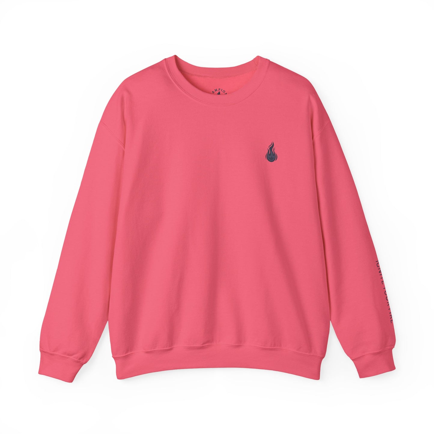 Champion's Spark Crewneck Sweatshirt | scripted back text, flame chest logo