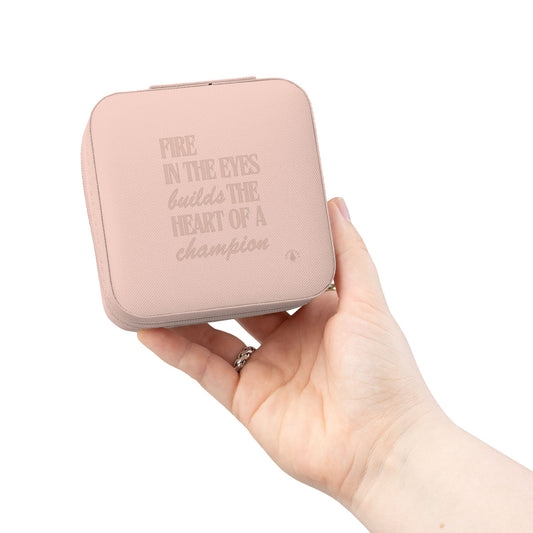 Pink Motivational Quote Jewelry Travel Case | Compact Ring Earring Organizer