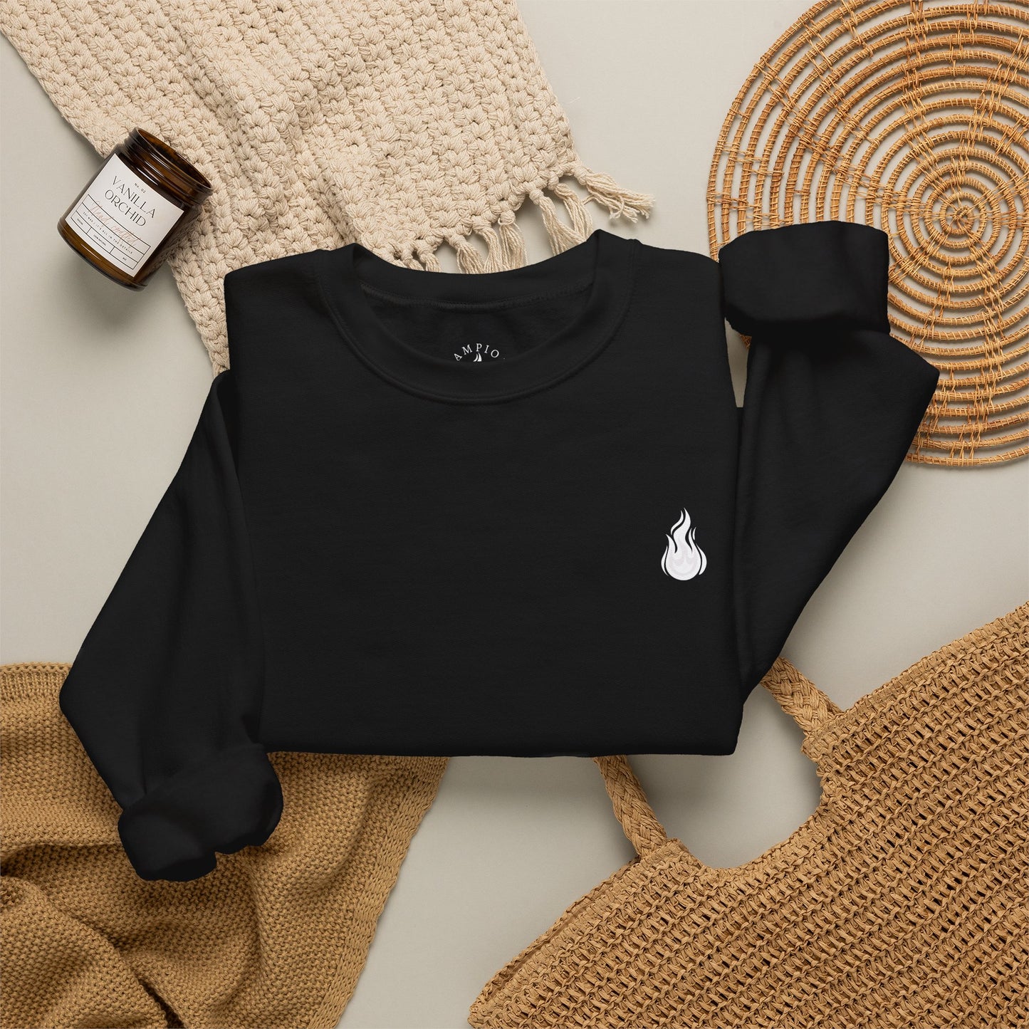 Champion's Spark Crewneck Sweatshirt | scripted back text, flame chest logo