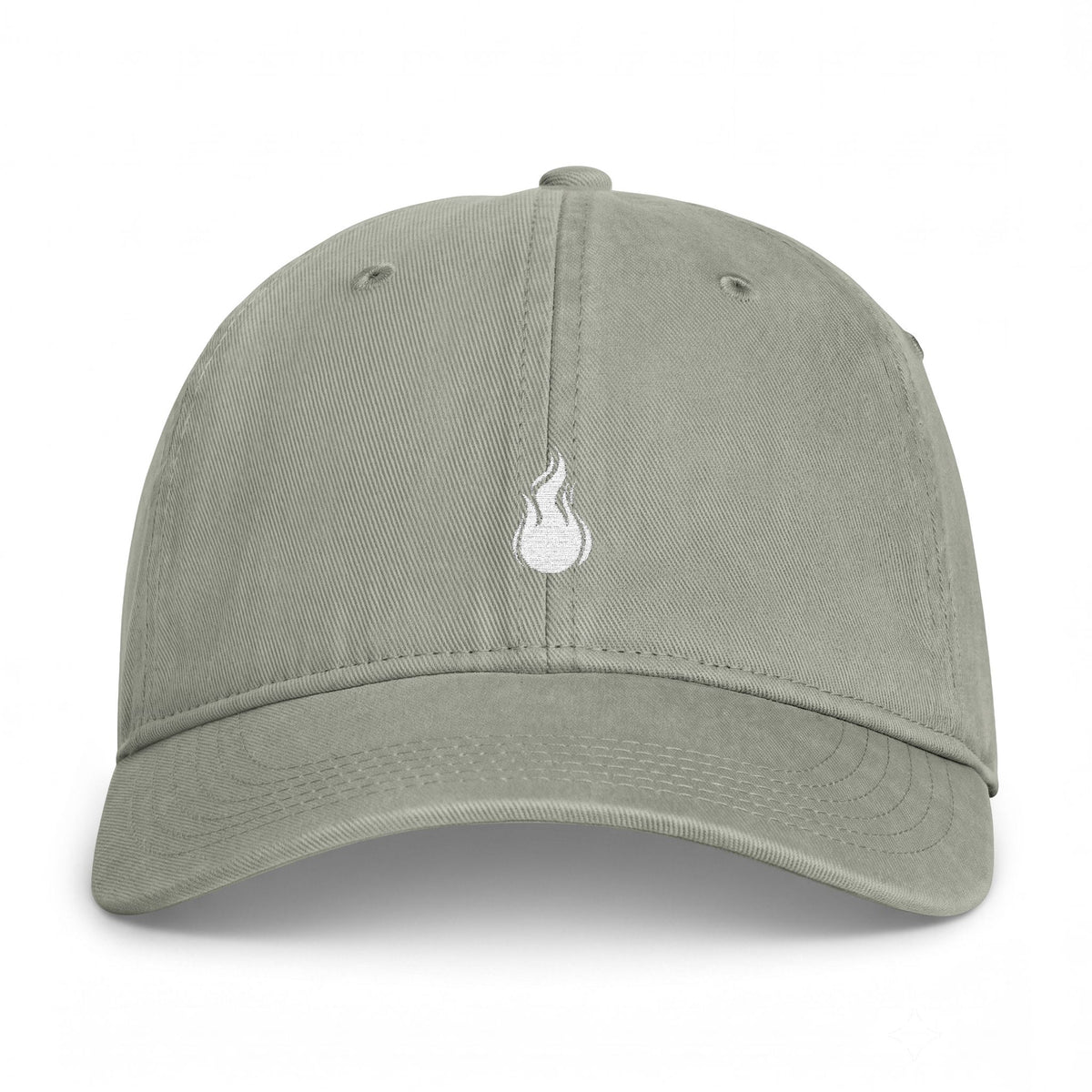 Washed Coastal Cap — Embroidered Flame Logo