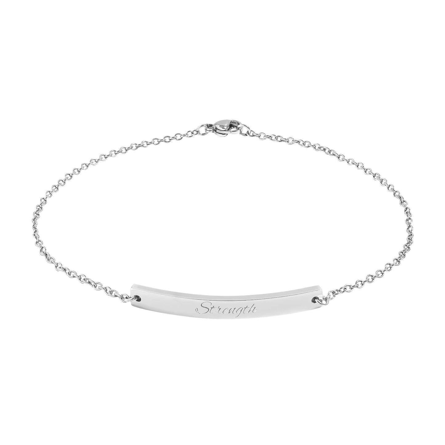 Engravable Curved Bar Anklet — Personalized Minimalist Chain Anklet (Rose Gold & Black)