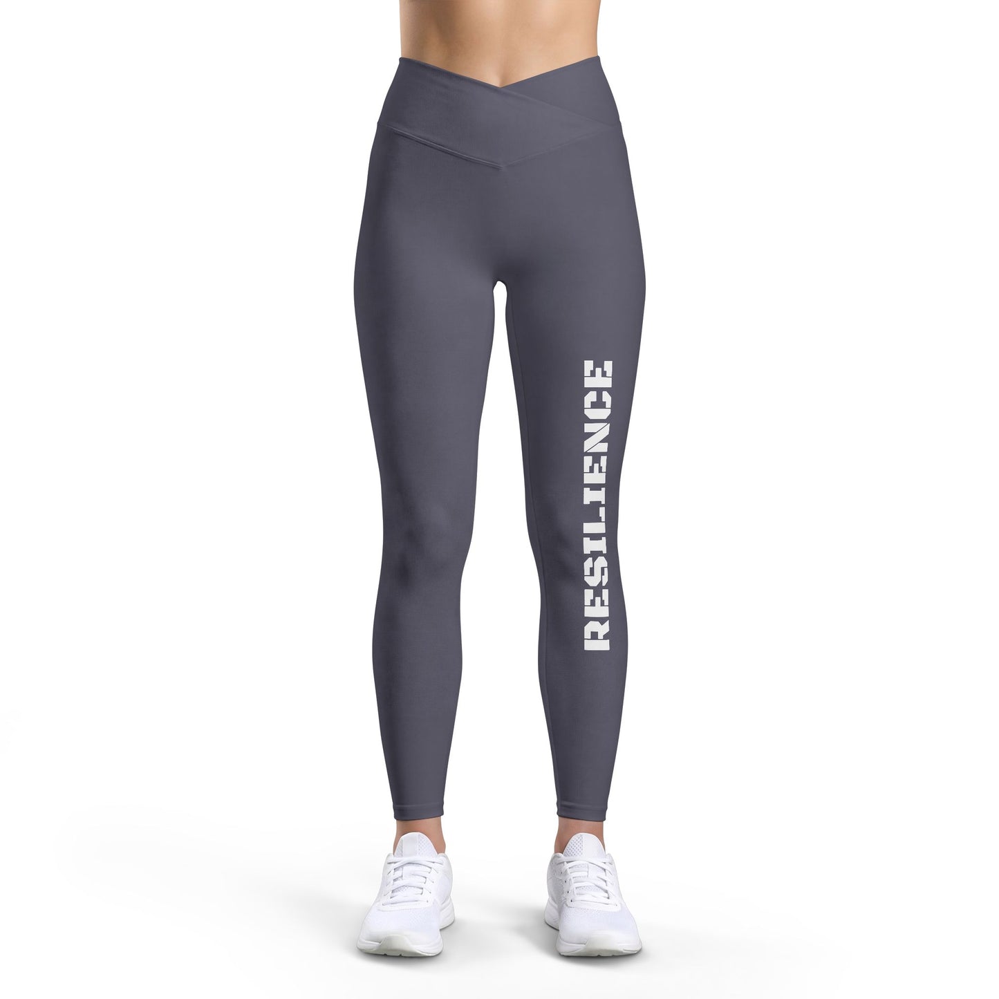 Resilience Women’s Leggings — High‑Waist Athletic Yoga Pants with Bold Side Text