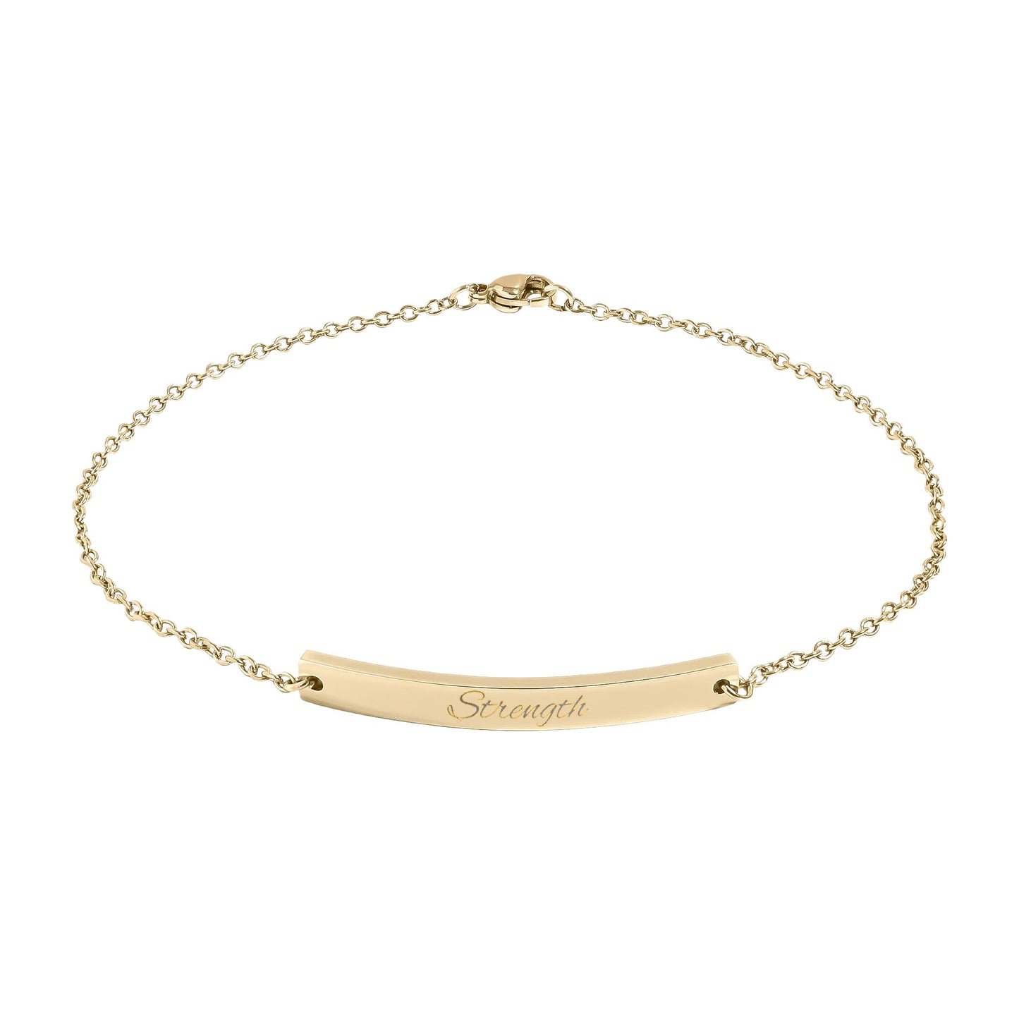 Engravable Curved Bar Anklet — Personalized Minimalist Chain Anklet (Rose Gold & Black)