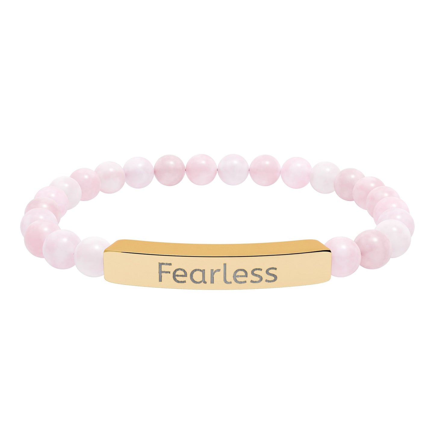 Engraved 'Fearless' Natural Stone Bar Bracelet