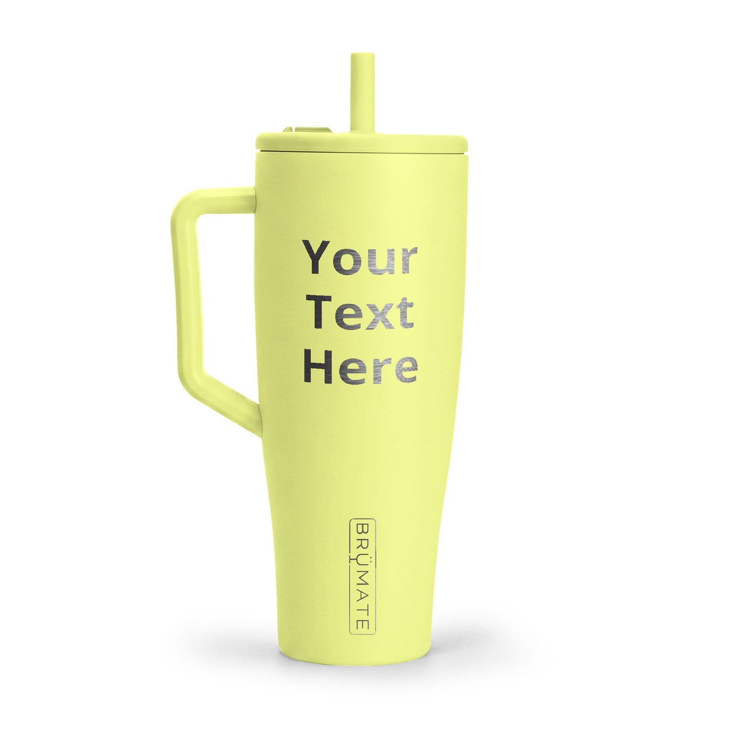 40oz Insulated Tumbler with Handle & Lid — Custom Engraved Text
