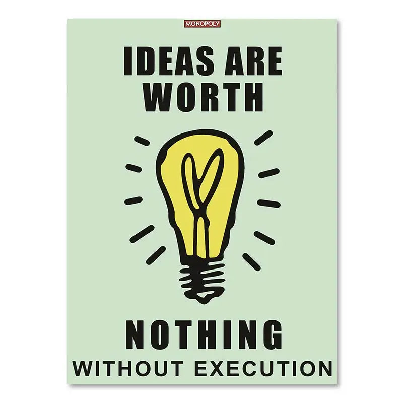 DecorBites™ "Dollar Millionaire Motivational Cartoon Canvas Wall Art"