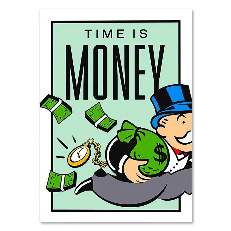 DecorBites™ Monopoly Millionaire Cartoon Canvas Art for Home Decor