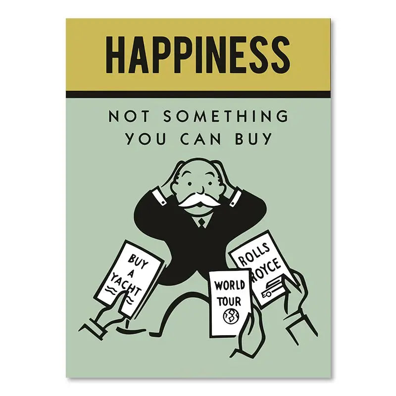 DecorBites™ Monopoly Millionaire Cartoon Canvas Art for Home Decor