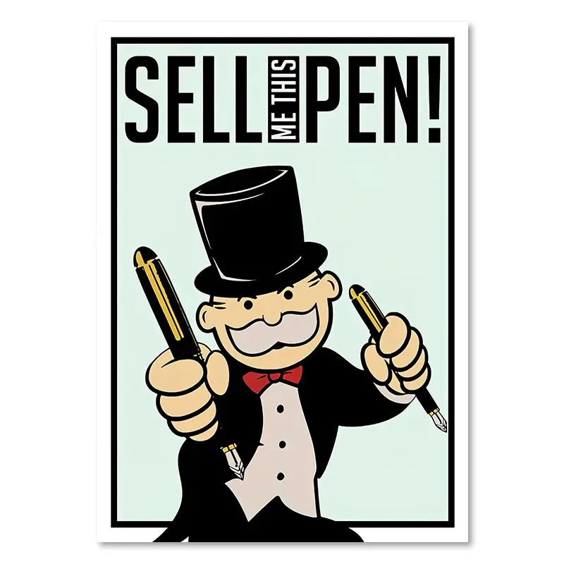 DecorBites™ Monopoly Millionaire Cartoon Canvas Art for Home Decor