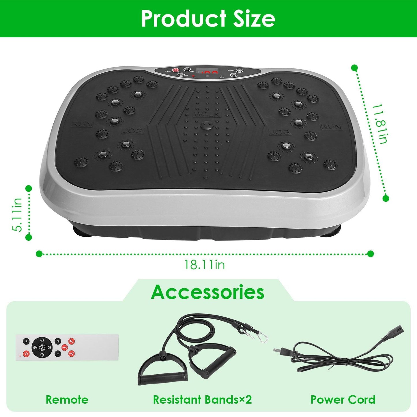 Vibration Plate Exercise Machine With Resistant Bands Remote Control Whole Body Vibration Platform Workout Equipment Home Fitness Training Equipment For Weight Loss Fat Burner