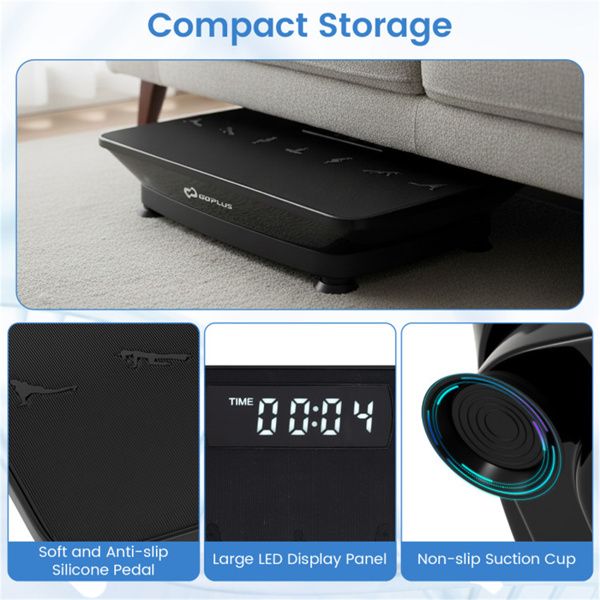 Black Full Body Vibration Plate Exercise Machine, 10 Adjustable Speed Levels with Remote Control & Music Function, 440LBS Weight Capacity