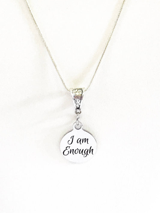 I Am Enough Necklace Gift For Her, Encouragement Gift, Motivation Gift, Daughter Jewelry Gift, Strong Woman Jewelry, Mindfulness Love Gift