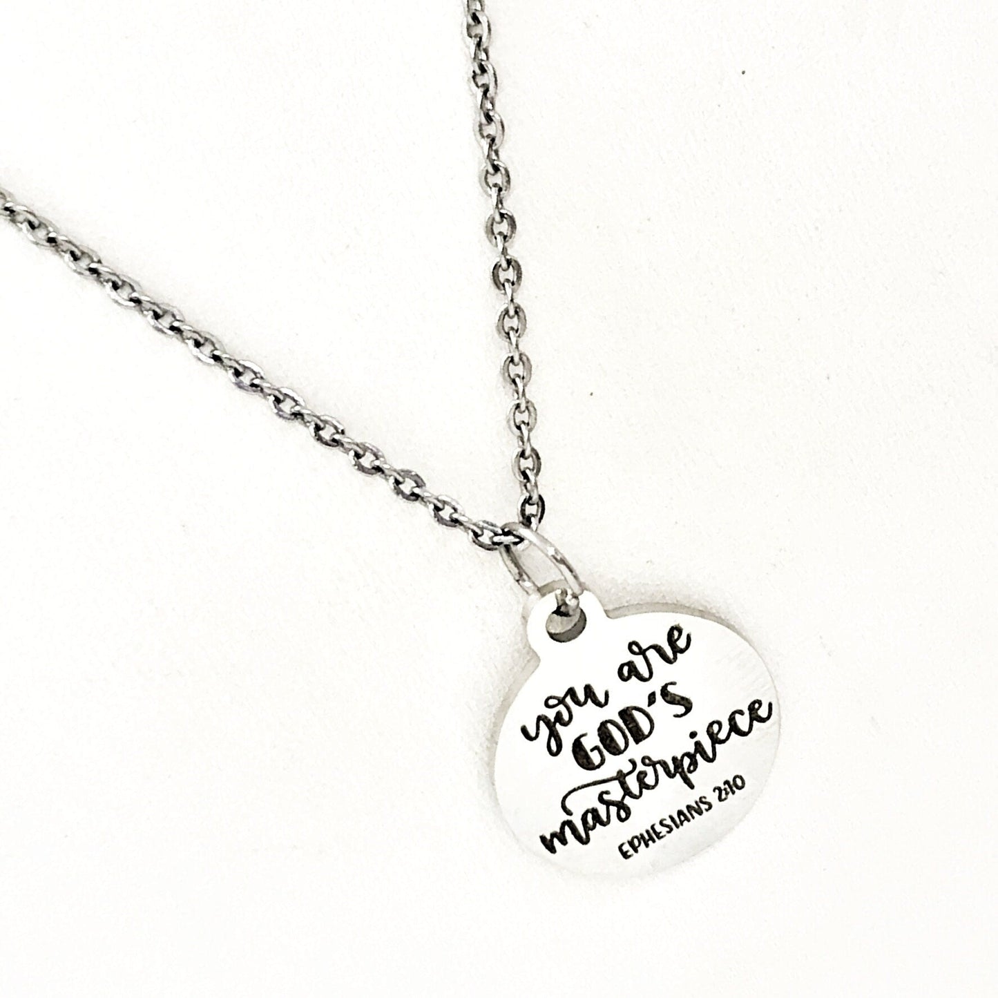 Faith Gifts, You Are God’s Masterpiece Necklace, Ephesians 2 10 Christian Gift, Christian Quote, Christian Jewelry, Faith Jewelry