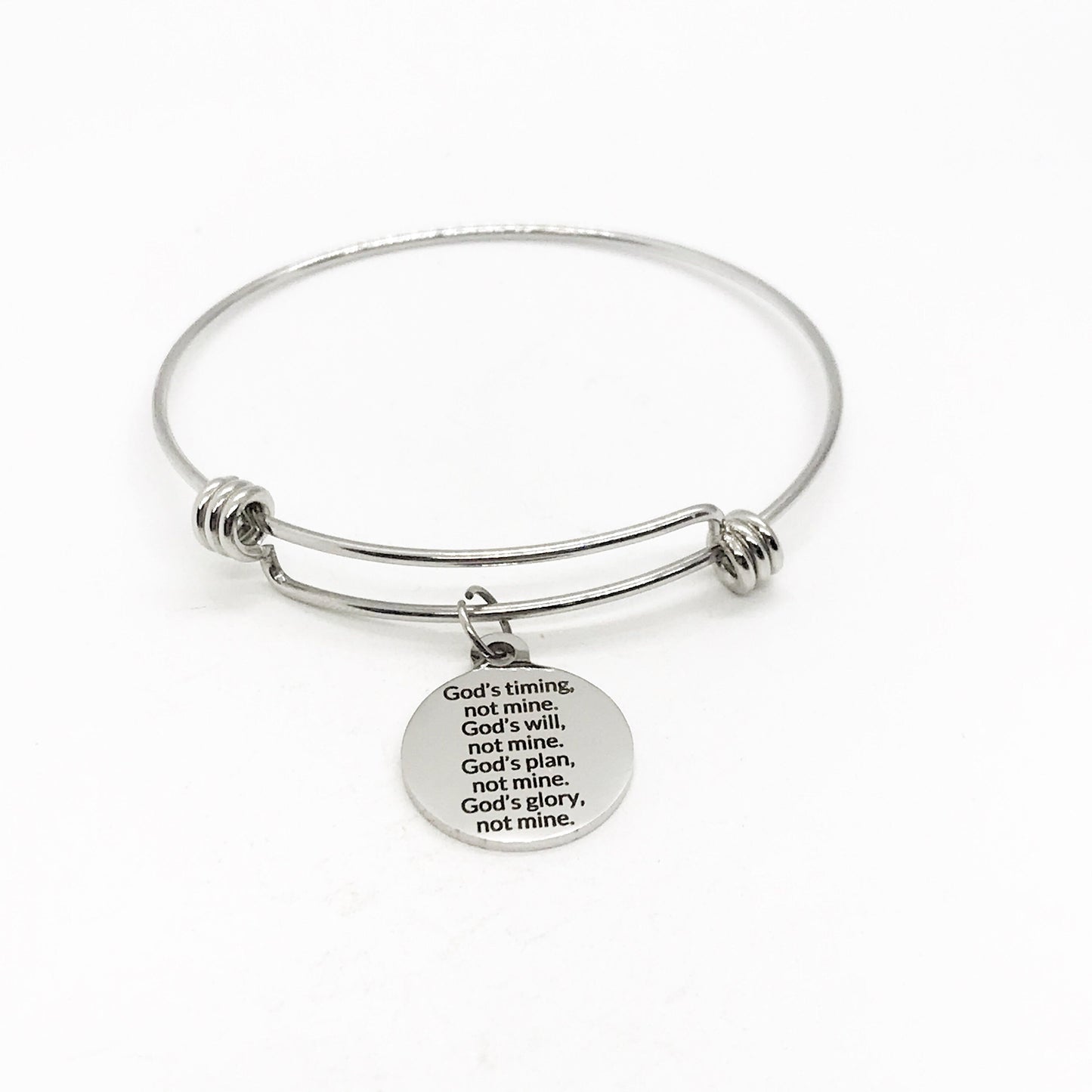 Faith Gift, God’s Timing, God’s Will, God’s Plan, God’s Glory, Not Mine Bracelet,  Faith Quote, Christian Gift, Christian Jewelry