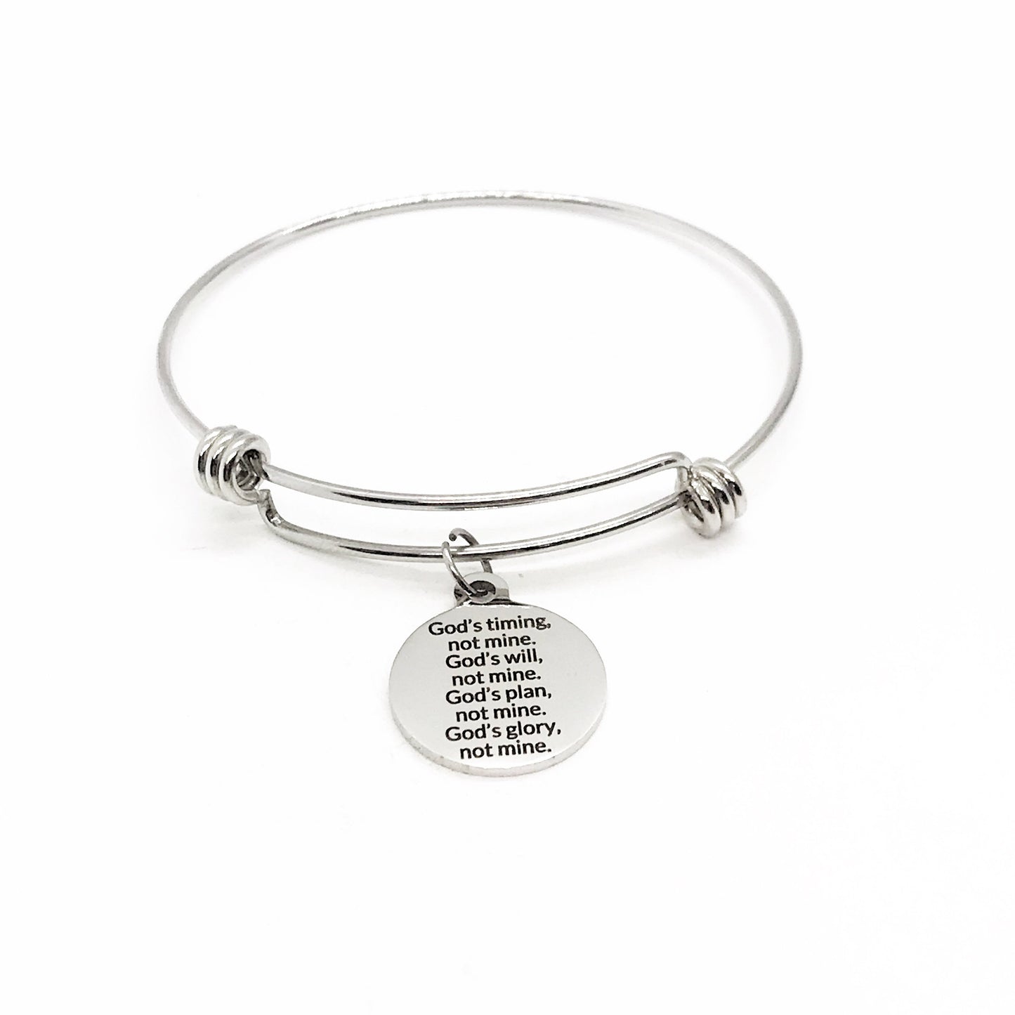 Faith Gift, God’s Timing, God’s Will, God’s Plan, God’s Glory, Not Mine Bracelet,  Faith Quote, Christian Gift, Christian Jewelry