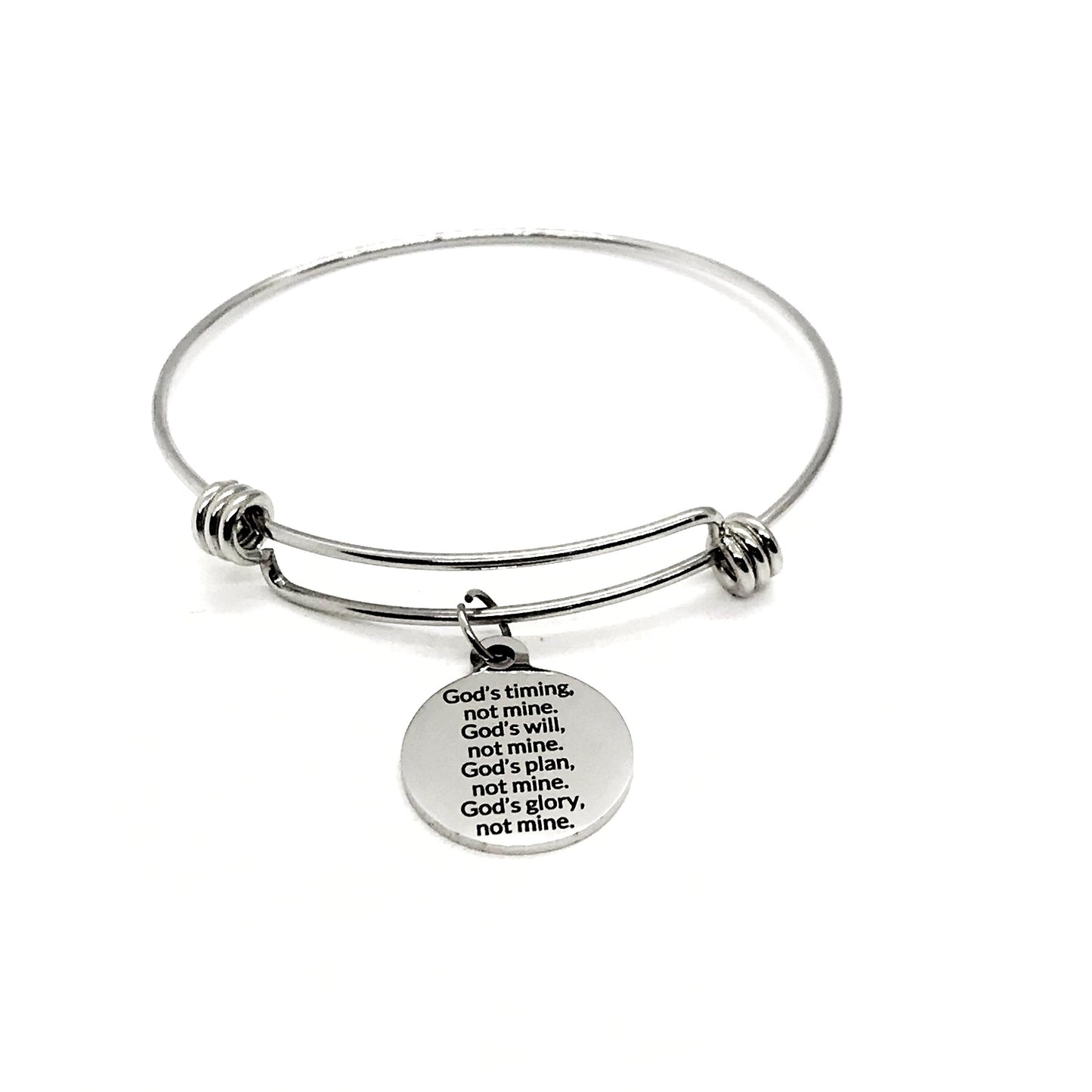 Faith Gift, God’s Timing, God’s Will, God’s Plan, God’s Glory, Not Mine Bracelet,  Faith Quote, Christian Gift, Christian Jewelry