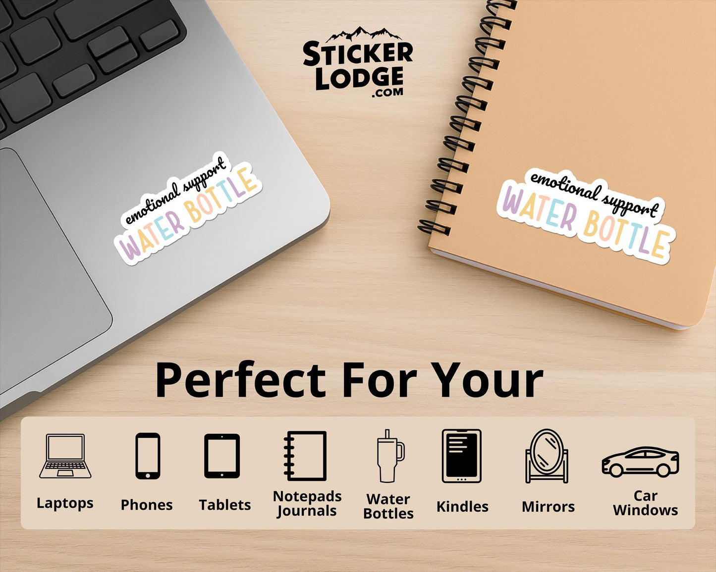 Emotional Support Water Bottle Vinyl Sticker