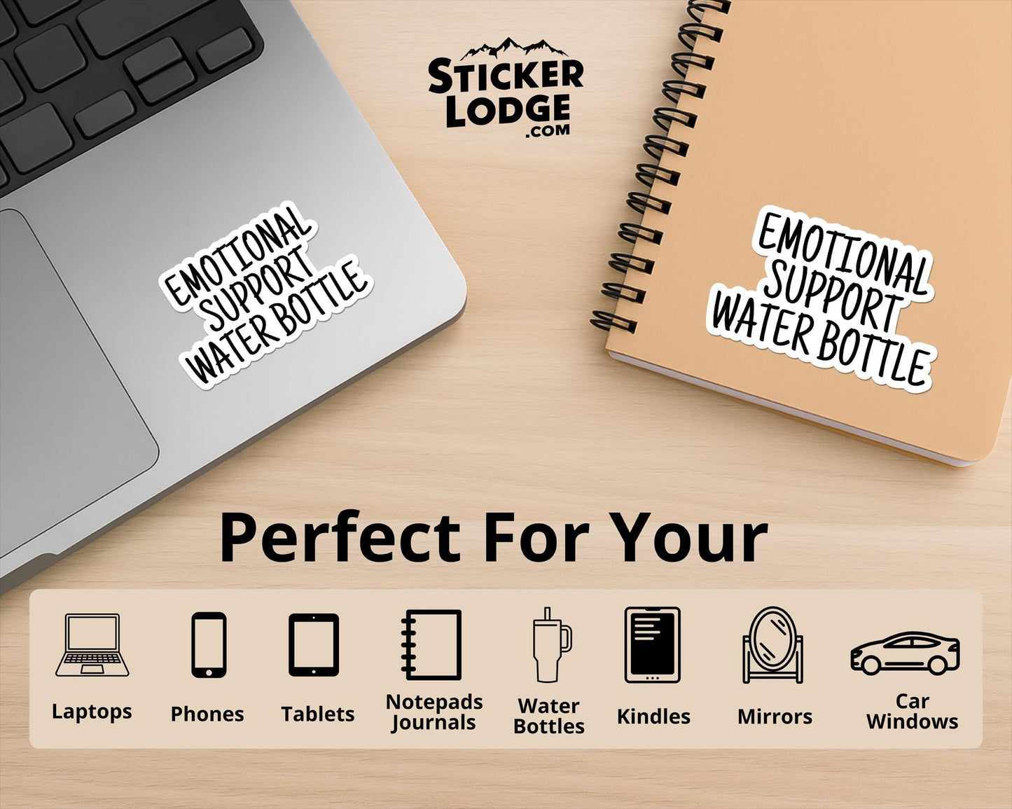 Emotional Support Water Bottle Vinyl Sticker