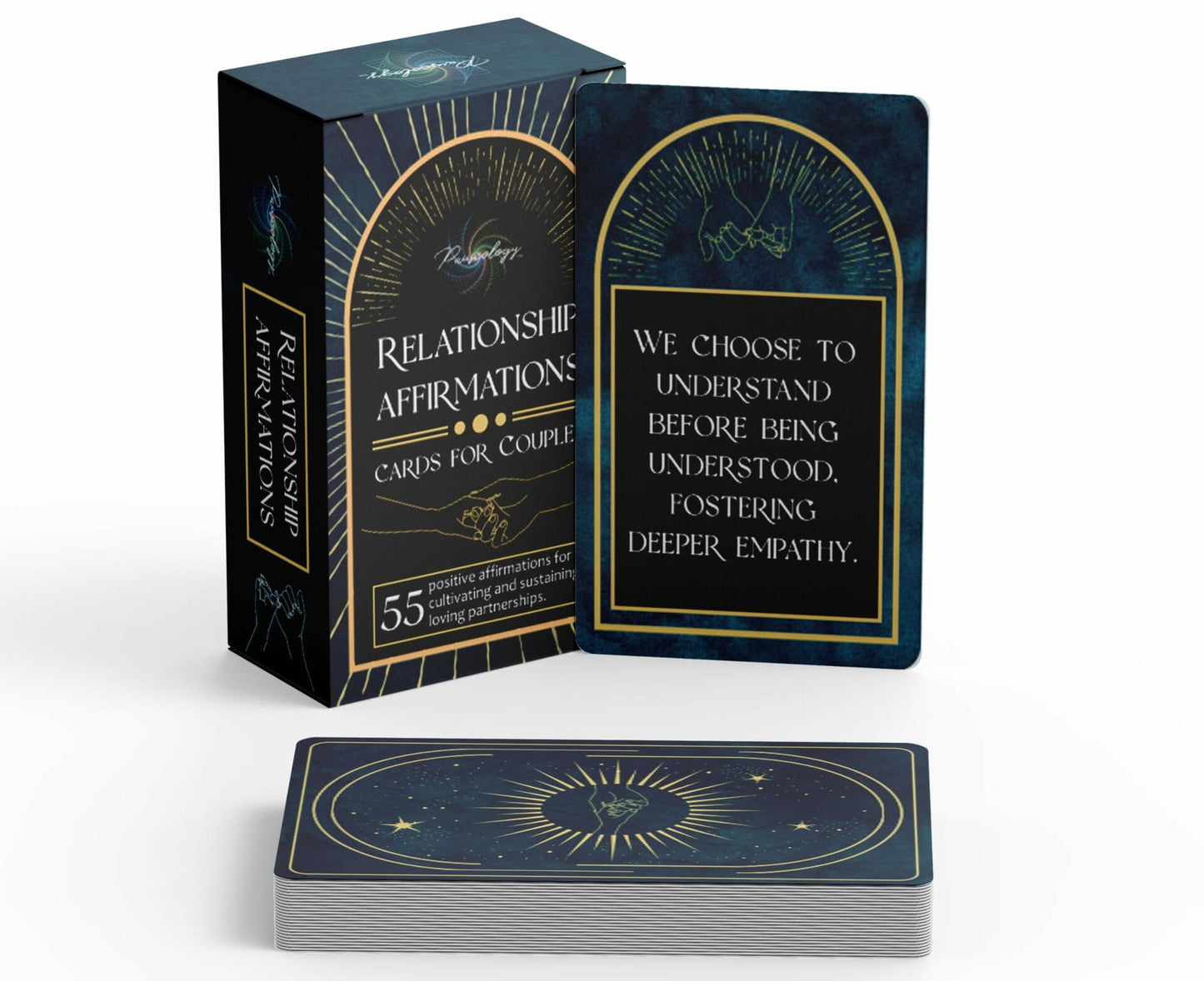 Pauseology Couples Affirmation Cards 55 Gold Foil Relationship Cards