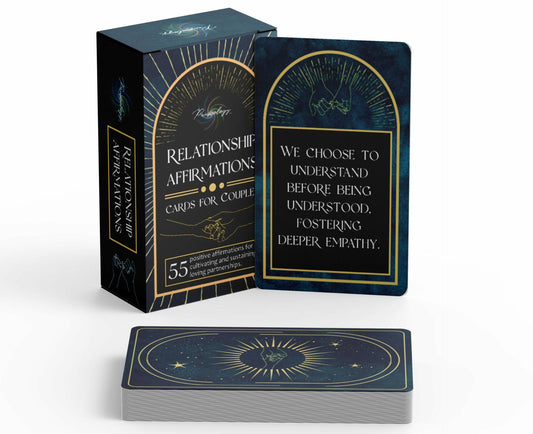 Pauseology Couples Affirmation Cards 55 Gold Foil Relationship Cards