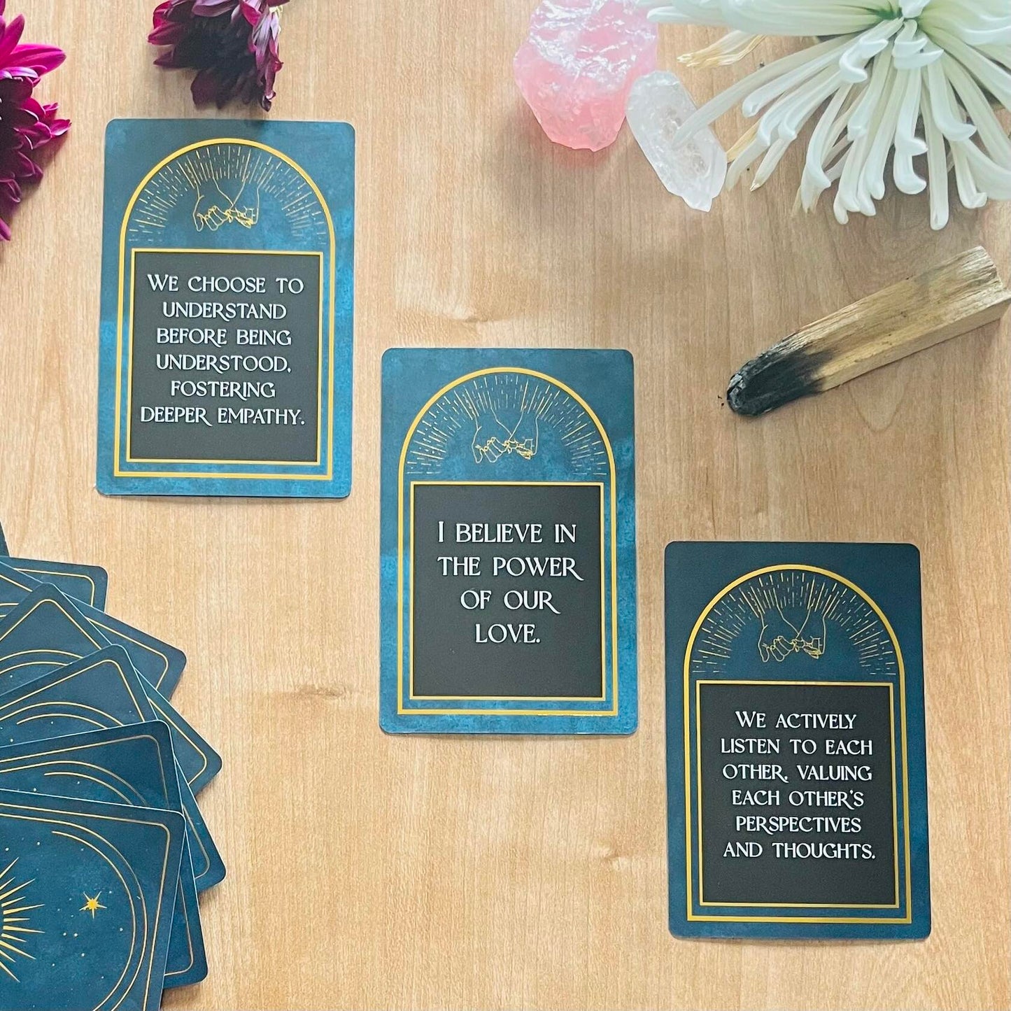Pauseology Couples Affirmation Cards 55 Gold Foil Relationship Cards
