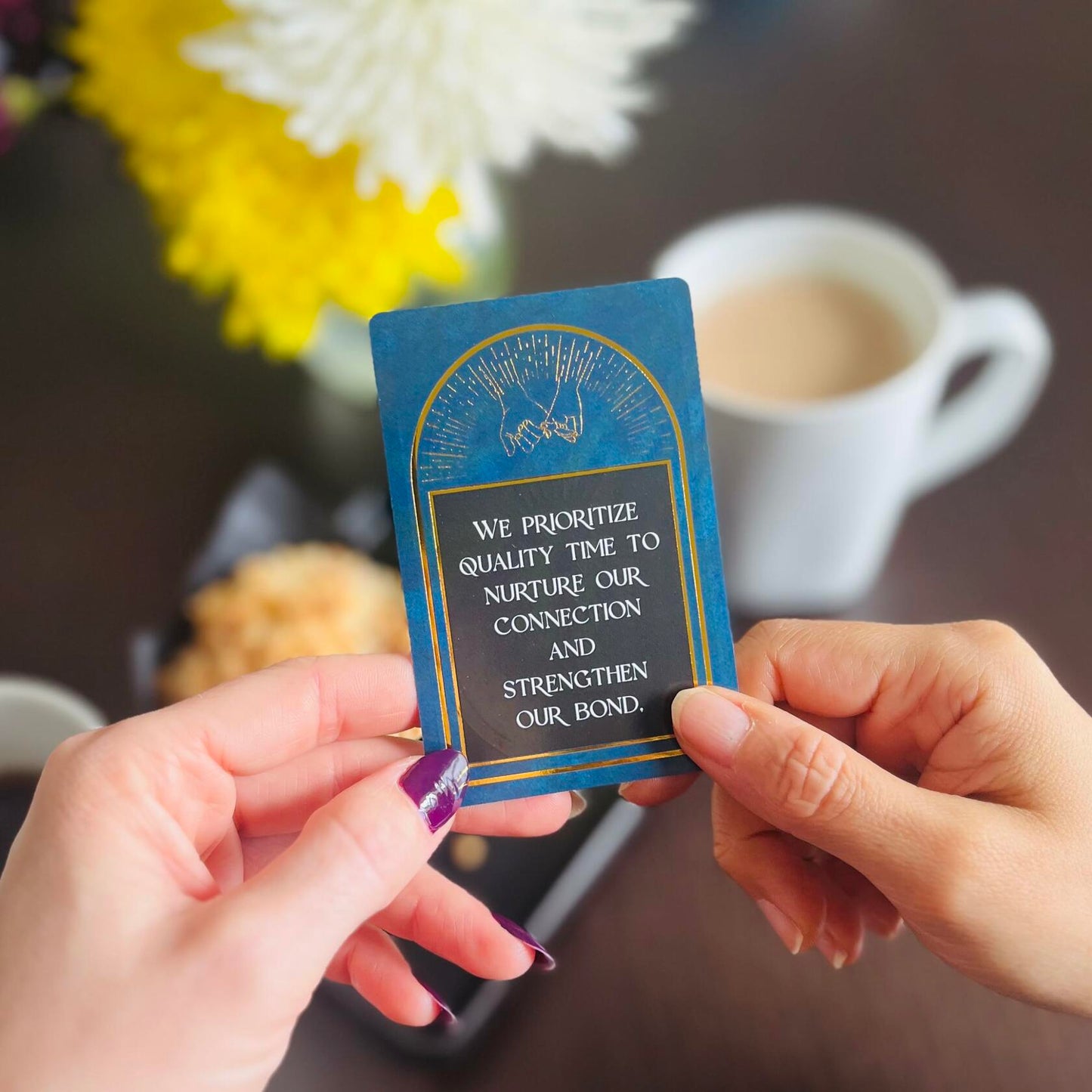 Pauseology Couples Affirmation Cards 55 Gold Foil Relationship Cards